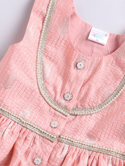 Girl's' Pink Ethnic Combo Set